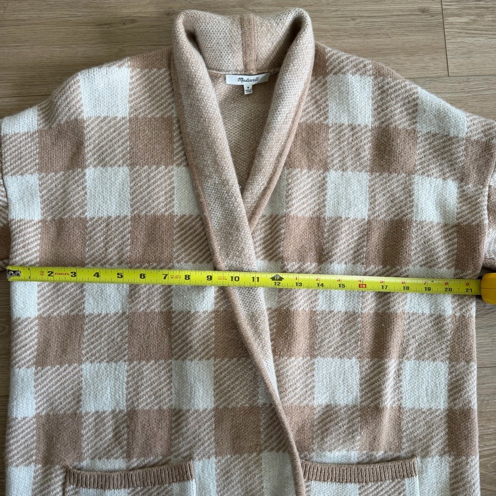Madewell Wool Blend Plaid Cardigan Size M - Picture 6 of 7
